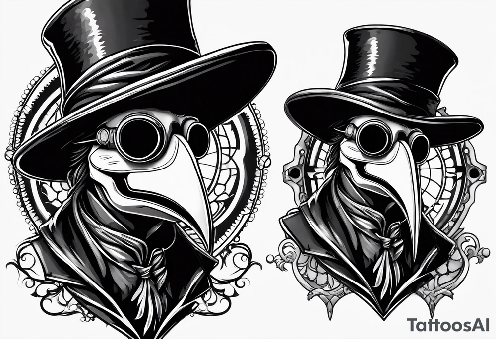 steampunk plague doctor tattoo idea