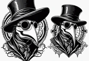 steampunk plague doctor tattoo idea