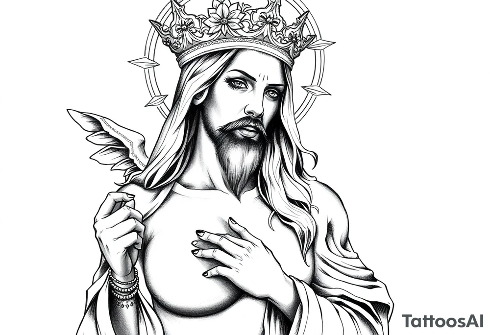 Hot sexy saint tattoo idea