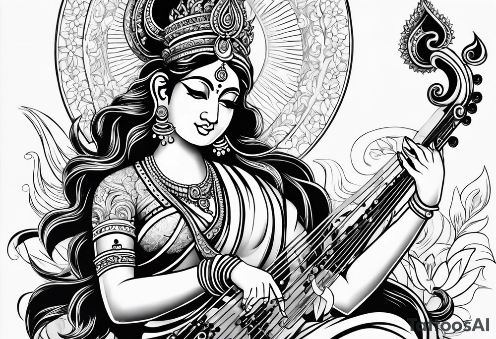 goddess saraswati tattoo idea