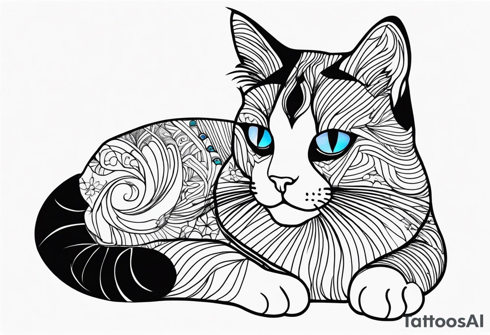 cat love tattoo idea