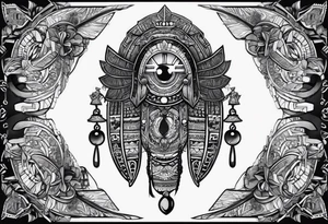 Écriture égyptienne avec un scarabée au milieu tattoo idea