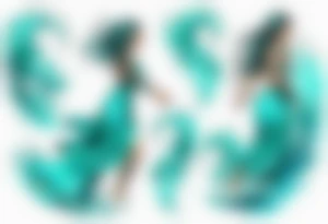 a turquoise water woman walking through crashing waves tattoo idea
