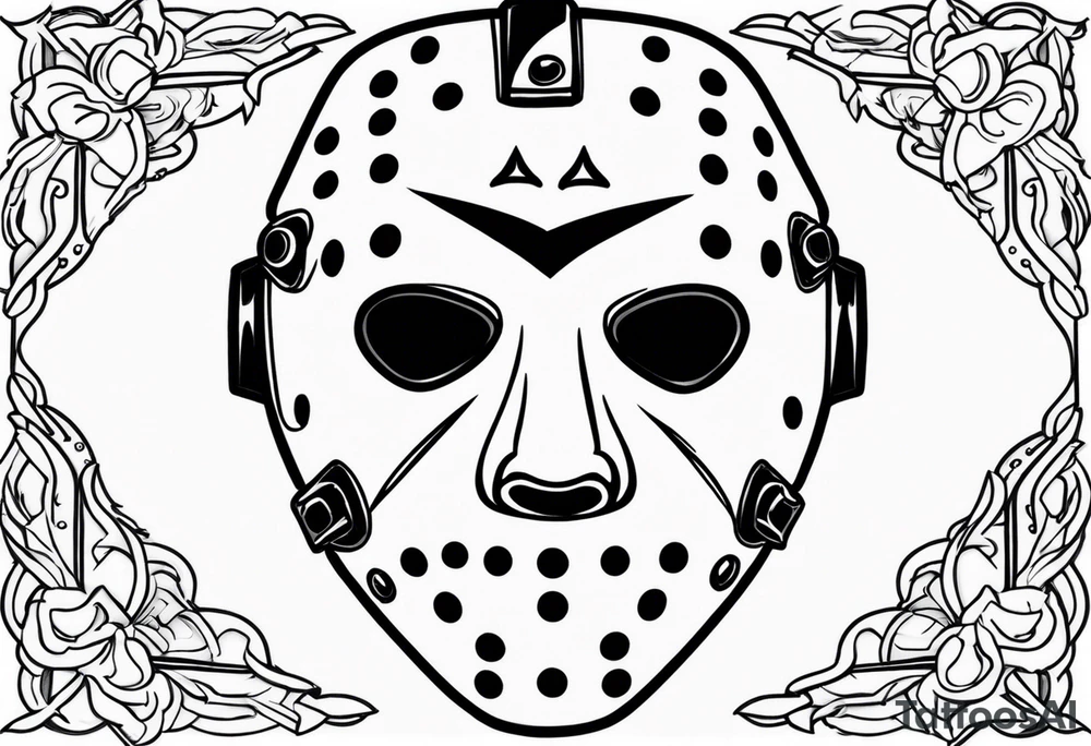 Friday the 13 Jason mask tattoo idea