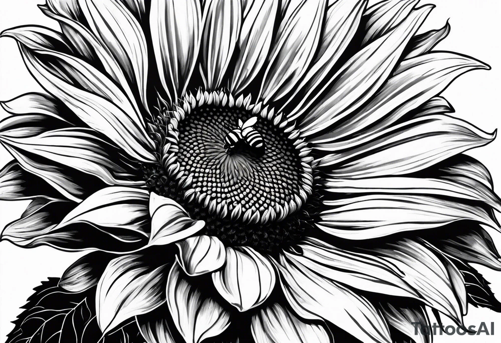 Sunflower with bee tattoo idea