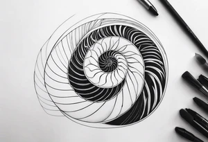 geometric golden ratio nautilus tattoo simple tattoo idea