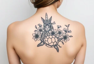 Tiki (great), flowers, waves, equine, turtle, #299 (Small),  upper arm tattoo idea