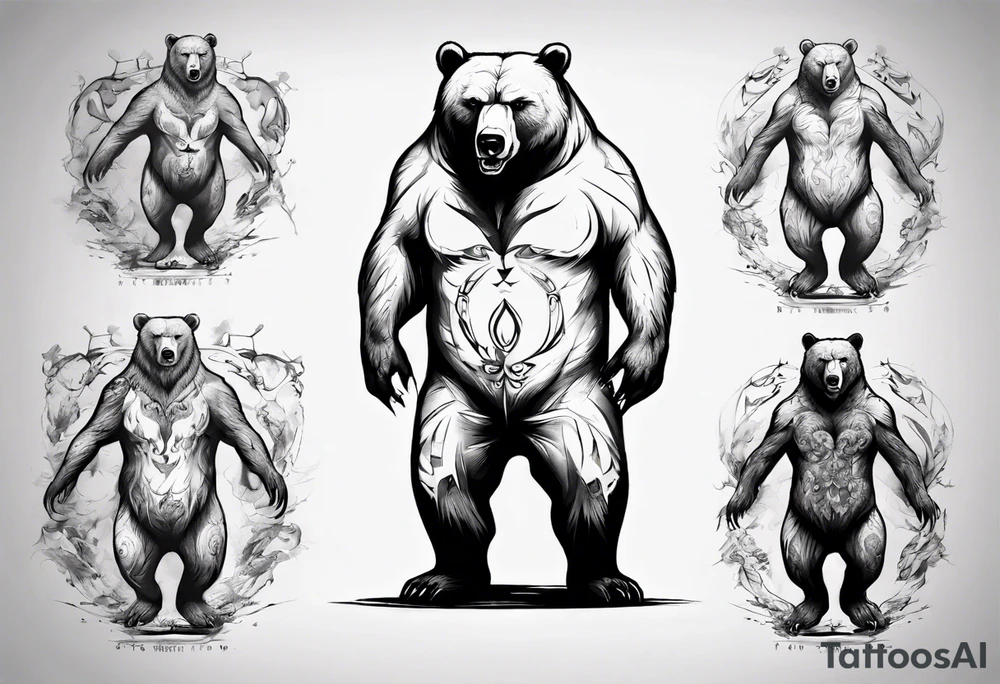 menacing bear (full body) tattoo idea