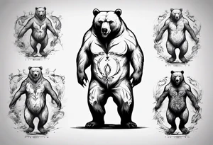 menacing bear (full body) tattoo idea