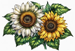 Sunflower for a male tattoo idea