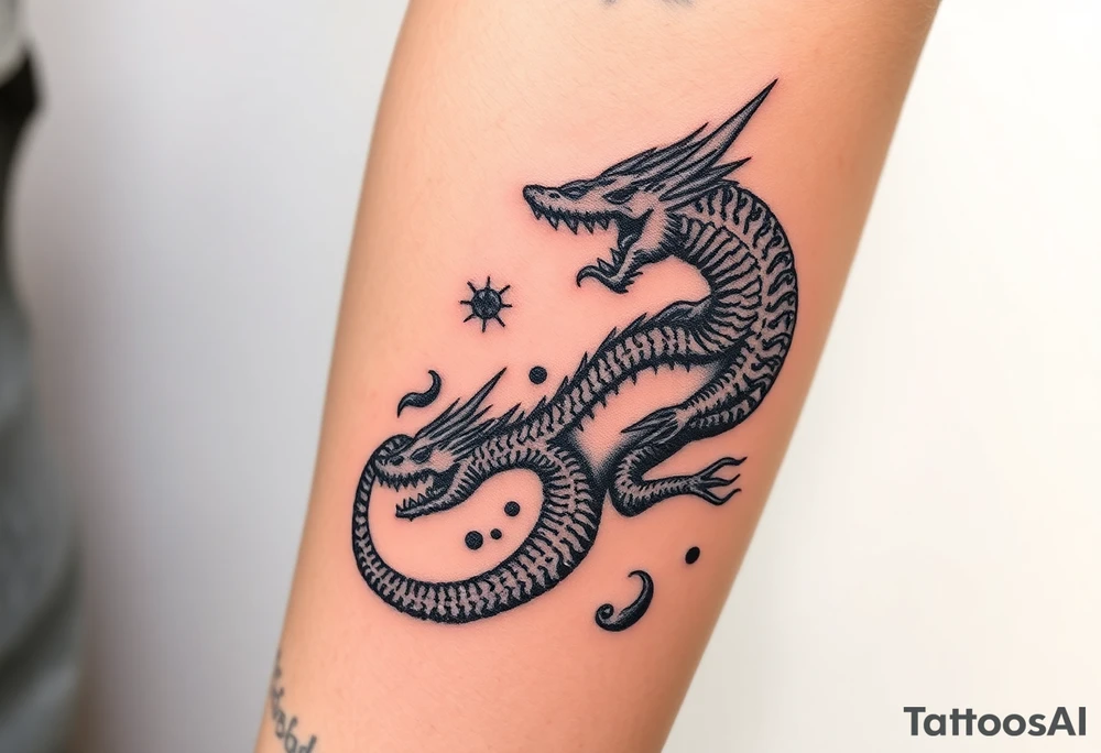 medieval woodcut sea map monsters tattoo idea