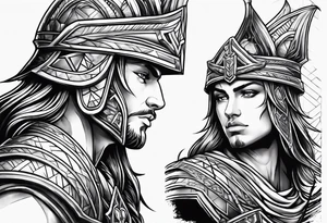 Christian warrior tattoo idea