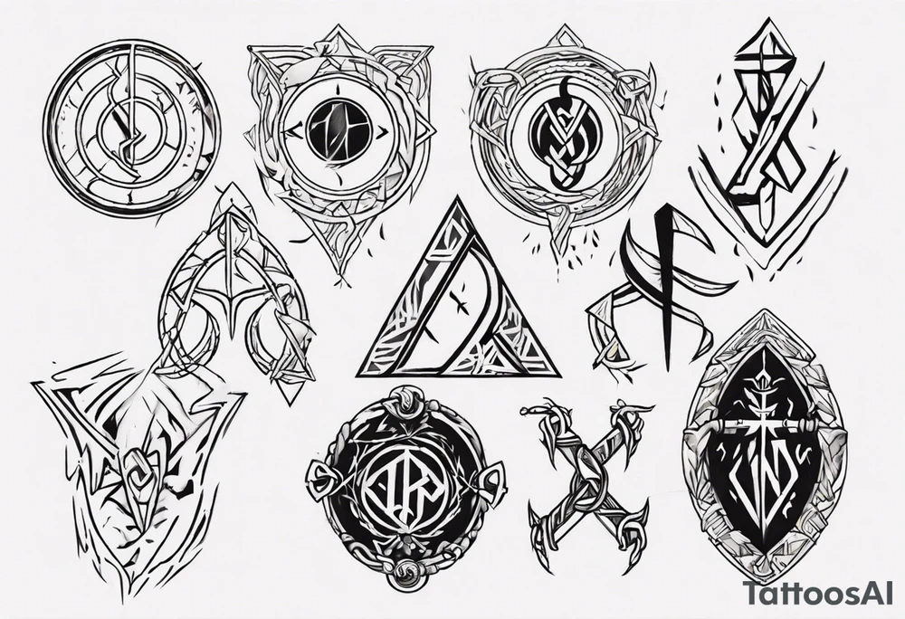 Nórdic rune Pride and protecccion tattoo idea