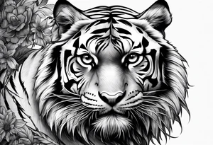 Tiger with an owl tattoo idea