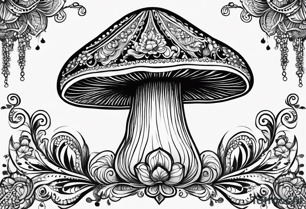 Black mushroom henna tattoo tattoo idea