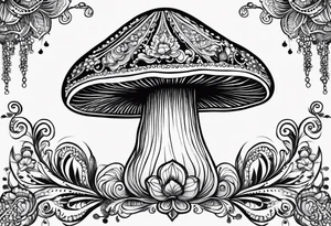 Black mushroom henna tattoo tattoo idea