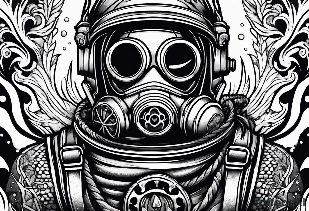 Old school diver tattoo idea