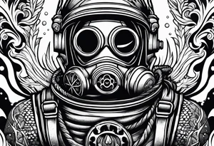 Old school diver tattoo idea