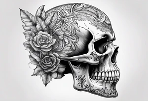 Skull from the side tattoo idea