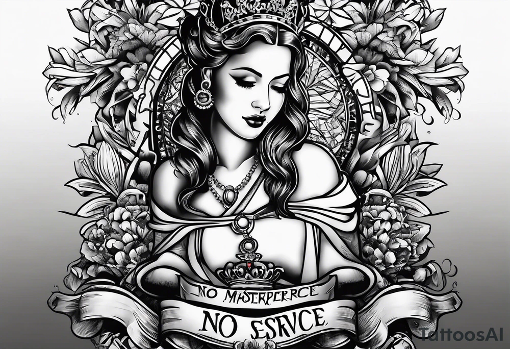 Text "no one service" tattoo idea