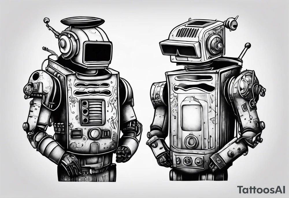 Flight Of The Conchords band dressed in robot costumes tattoo idea