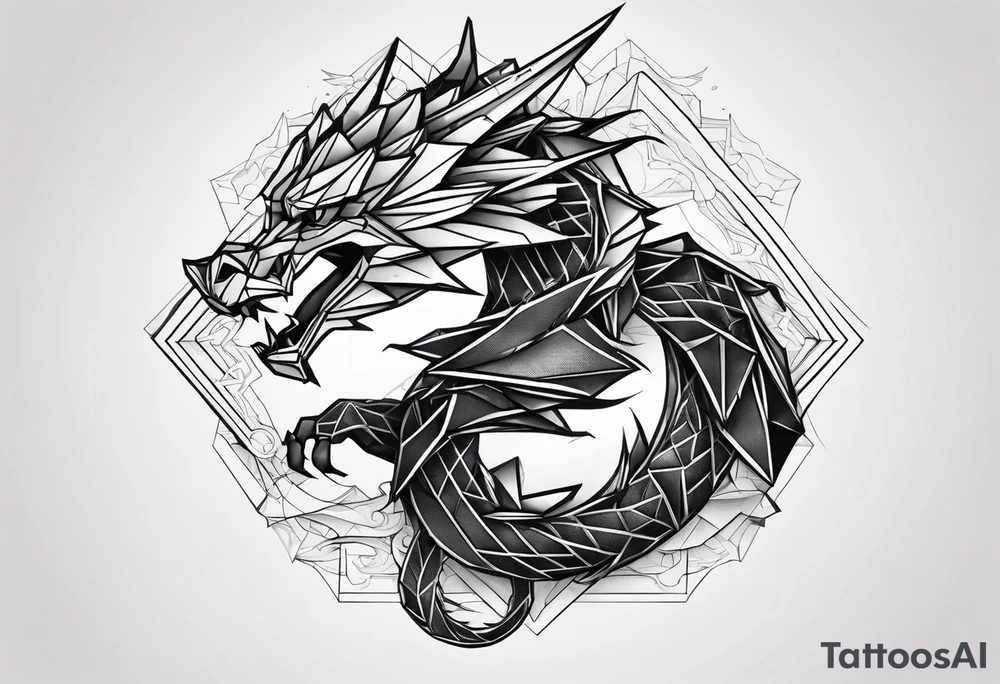 Origami dragon tattoo idea