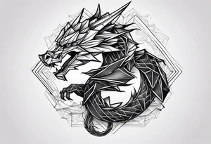 Origami dragon tattoo idea