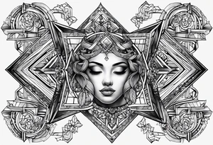Geometric shape to fit behind ear tattoo tattoo idea