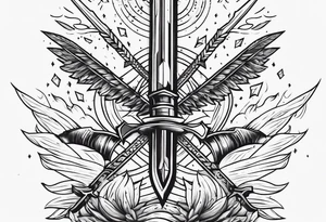 flaming arrows raining down from sky tattoo idea