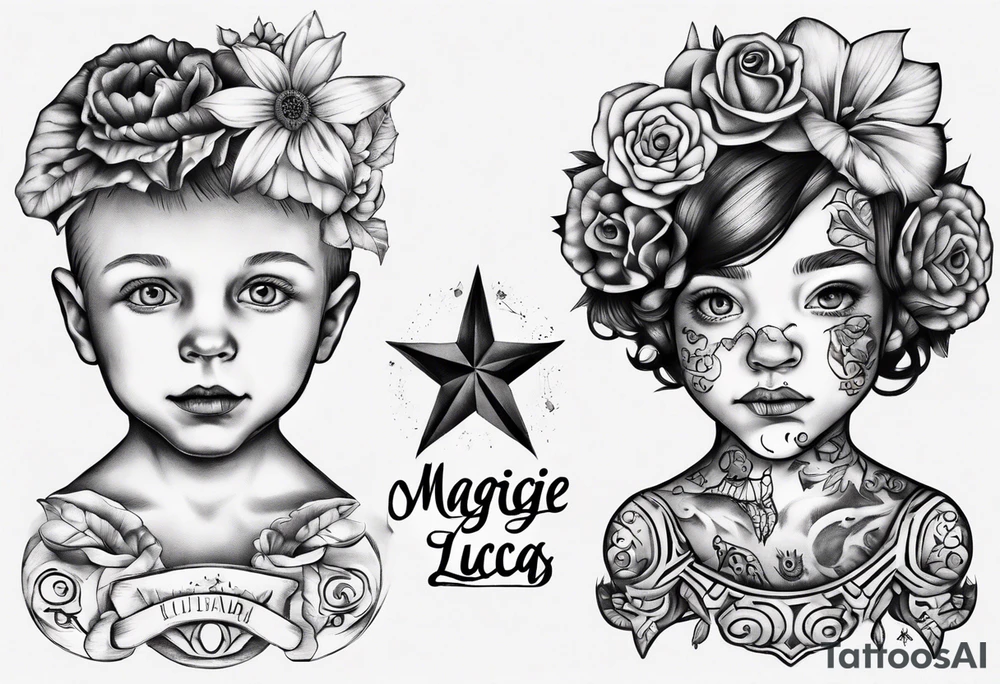 My children's names Maggie and Lucas tattoo idea