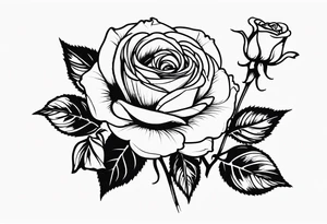 Wilting rose with smaller roses blossoming tattoo idea