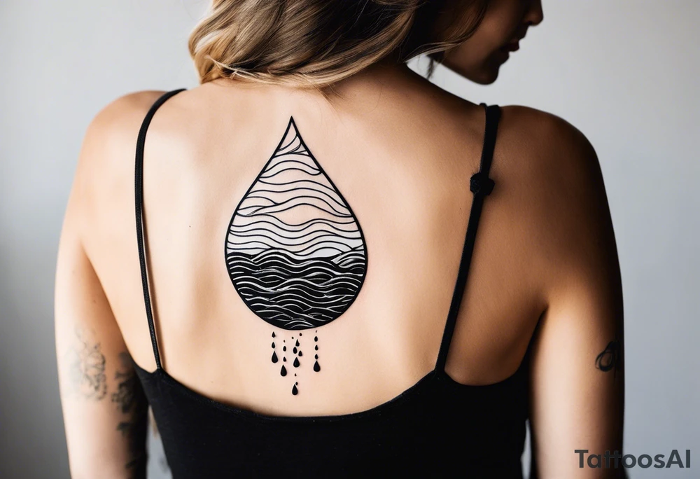 water drop falling into ocean tattoo idea