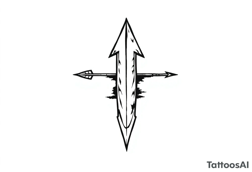 create an arrow that look down tattoo idea