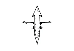 create an arrow that look down tattoo idea