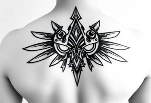 zelda ocerina of time, majoras mask, twilight princess full back tattoo idea