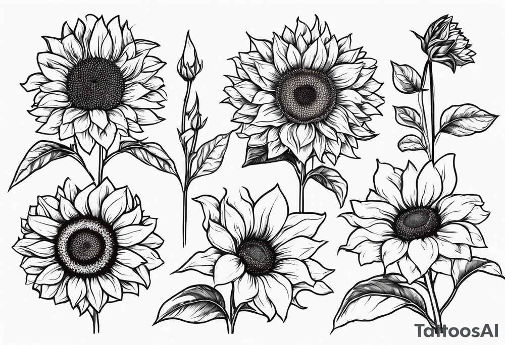 Sunflower for a male tattoo tattoo idea