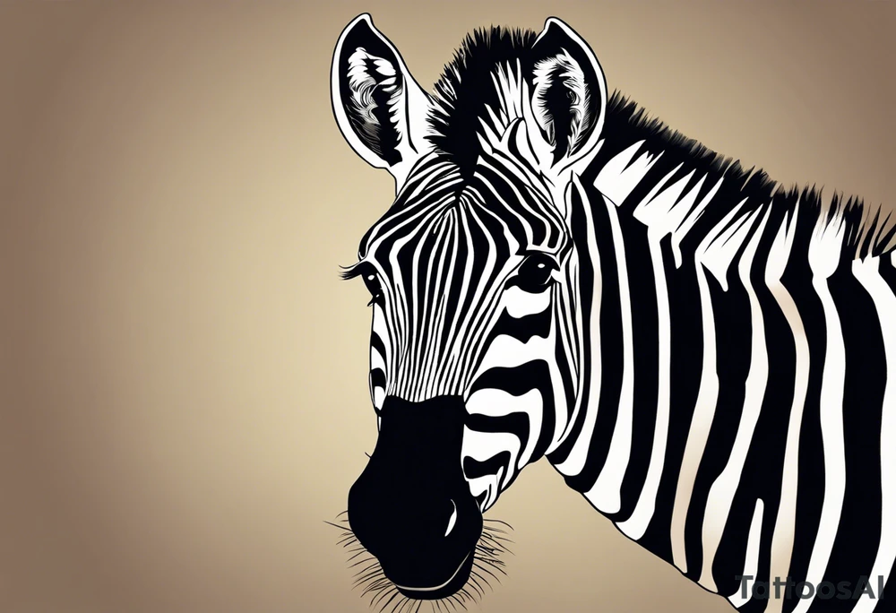 Portrait of a zebra wearing regal clothing, vintage looking, but its main is coloured brightly the same as autism awareness. I want the zebra too almost look human and to be bursting out of a jigsaw piece tattoo idea