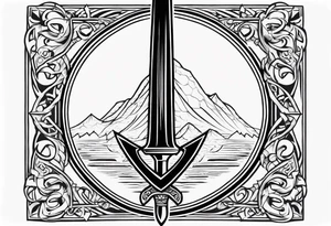 Valhalla sword shield wire tattoo idea