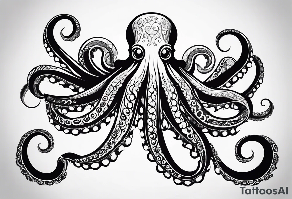 abstract octopus tattoo idea