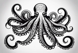abstract octopus tattoo idea