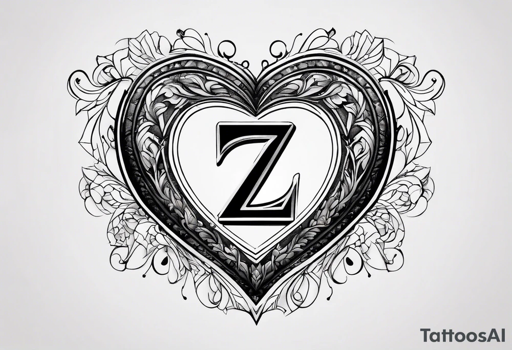 Letter Z that looks like a heart tattoo idea