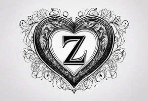 Letter Z that looks like a heart tattoo idea