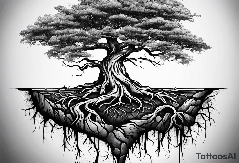 A Tattoo of a tree. Tree roots starting from my toes and growing upwards onto my leg into a tree.size of tattoo should not go above my knee tattoo idea