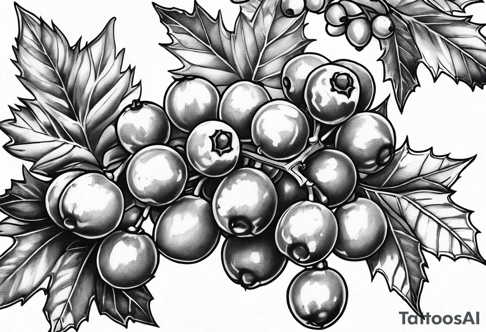 Holly berry birth flower chian tattoo idea