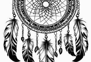 Dream catcher with queen anns lace hanging from the bottom tattoo idea