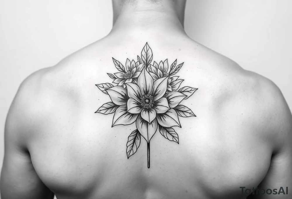 Bouquet of flower that represents the birth month  of February,April,July,August,September,October,November and December tattoo idea