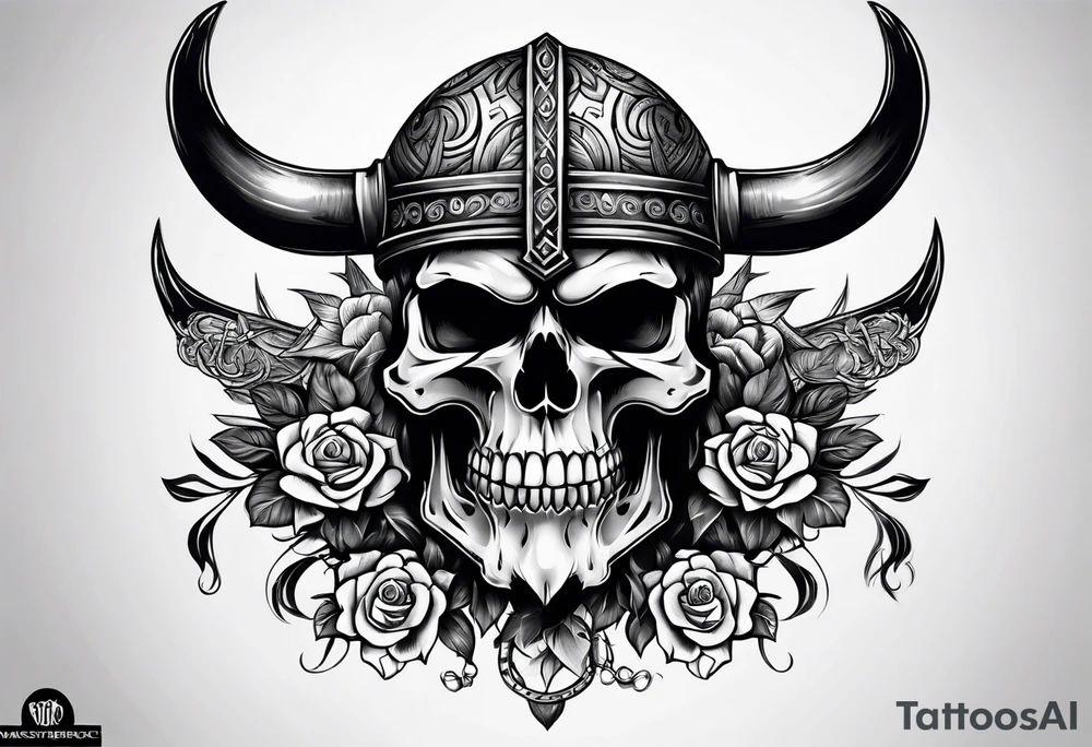 Viking skull tattoo idea