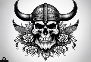 Viking skull tattoo idea
