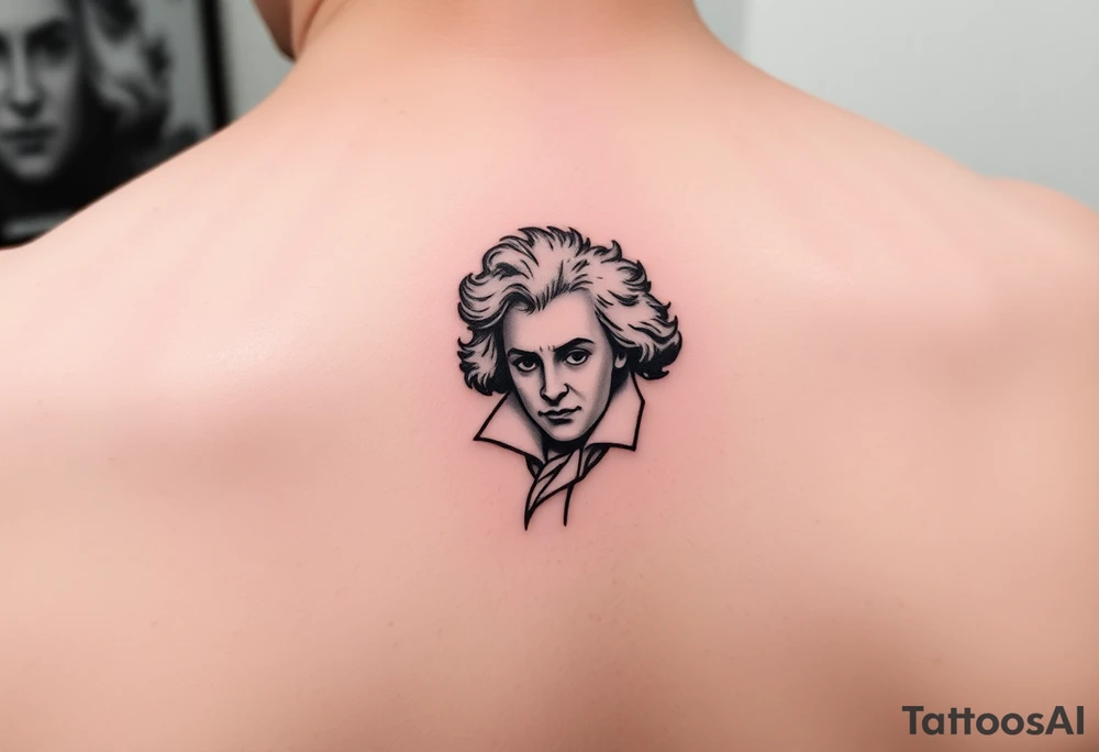 Dainty subtle ode to Beethoven tattoo idea