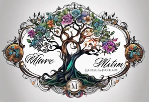Family tree with names for a forearm of a man tattoo idea